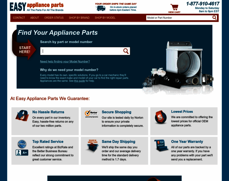 Easyapplianceparts.com thumbnail