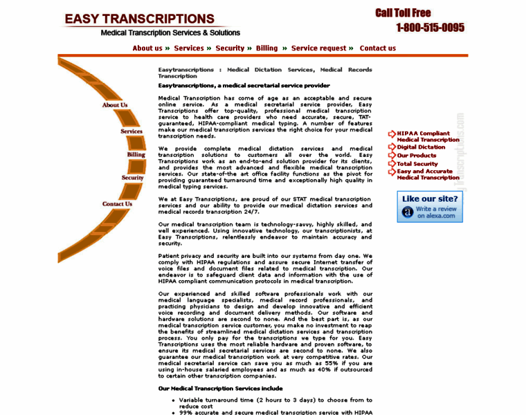 Easytranscriptions.com thumbnail