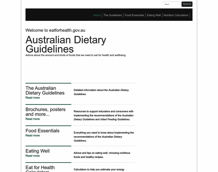 Eatforhealth.gov.au thumbnail