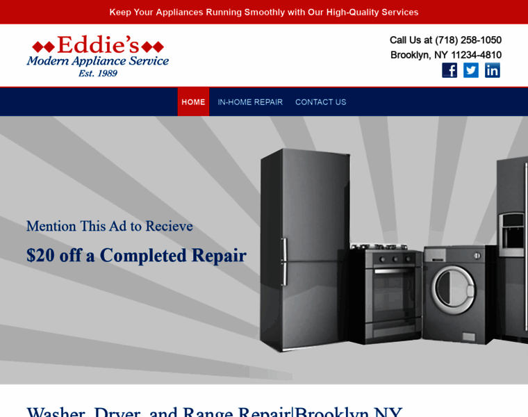 Eddiesmodernapplianceservice.com thumbnail