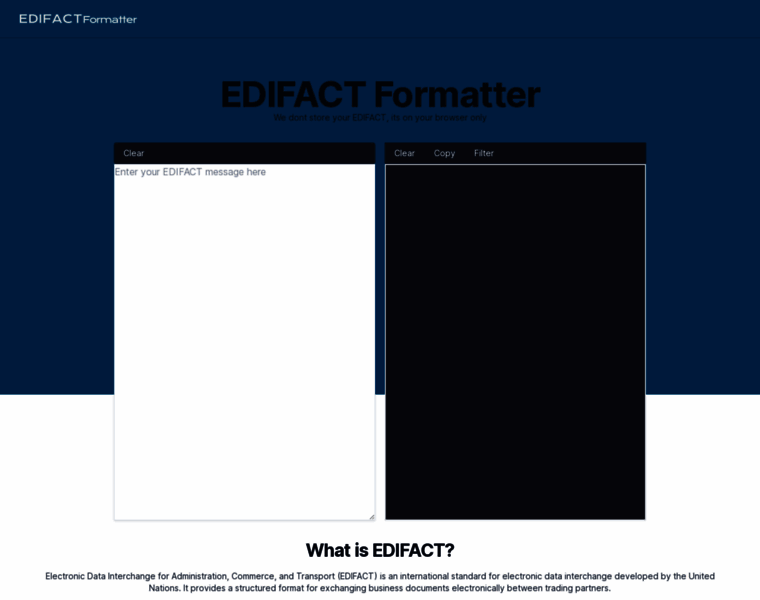 Edifactformatter.com thumbnail Edifactformatter.com thumbnail