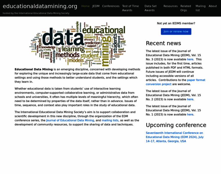 Educationaldatamining.org thumbnail