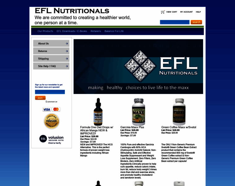 Eflnutritionals.com thumbnail