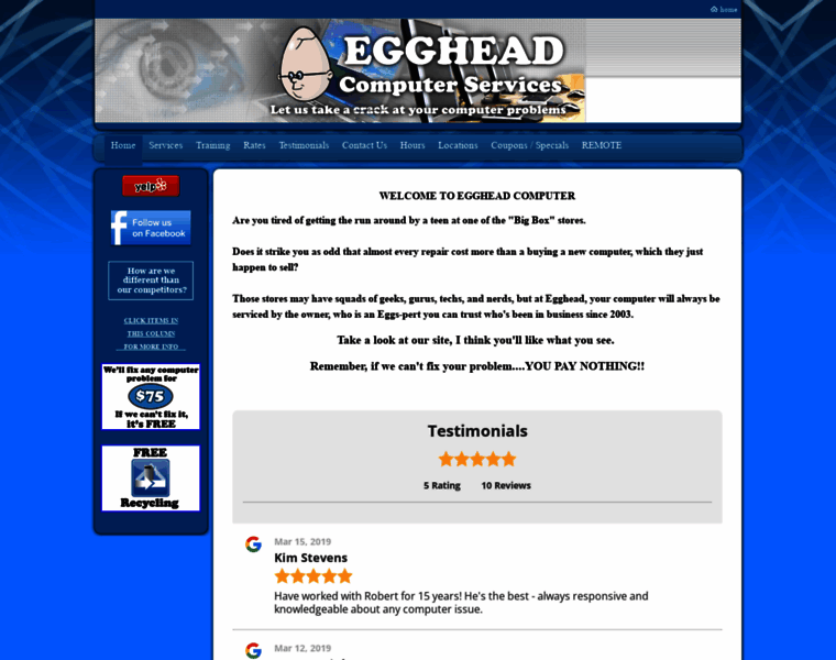 Eggheadcomputerservices.com thumbnail