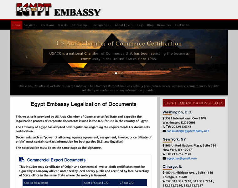 Egyptembassy.org thumbnail