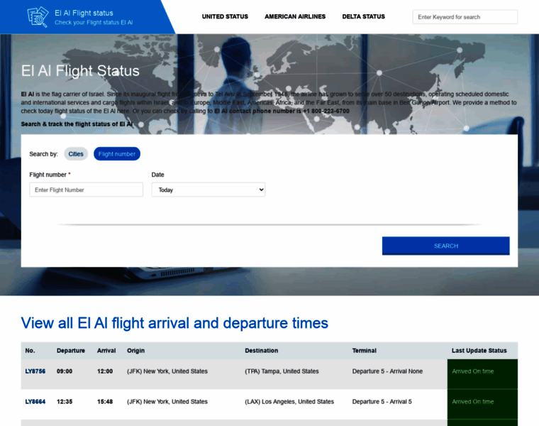 El-al.flight-status.info thumbnail