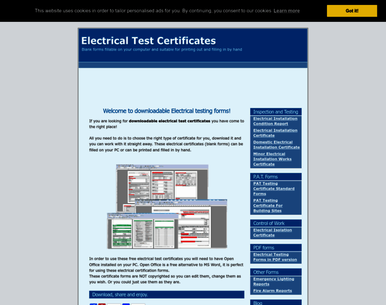 Electricaltestcertificates.co.uk thumbnail