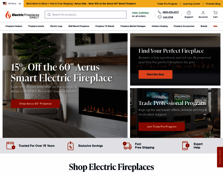 Electricfireplacesdirect.com thumbnail