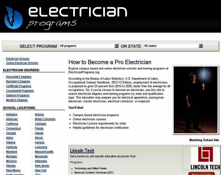 Electricianprograms.org thumbnail