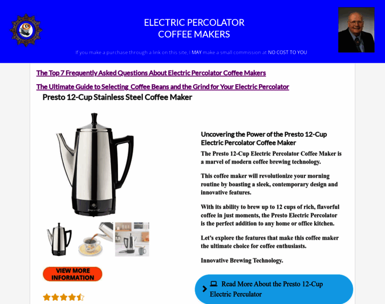 Electricpercolatorcoffeepot.com thumbnail