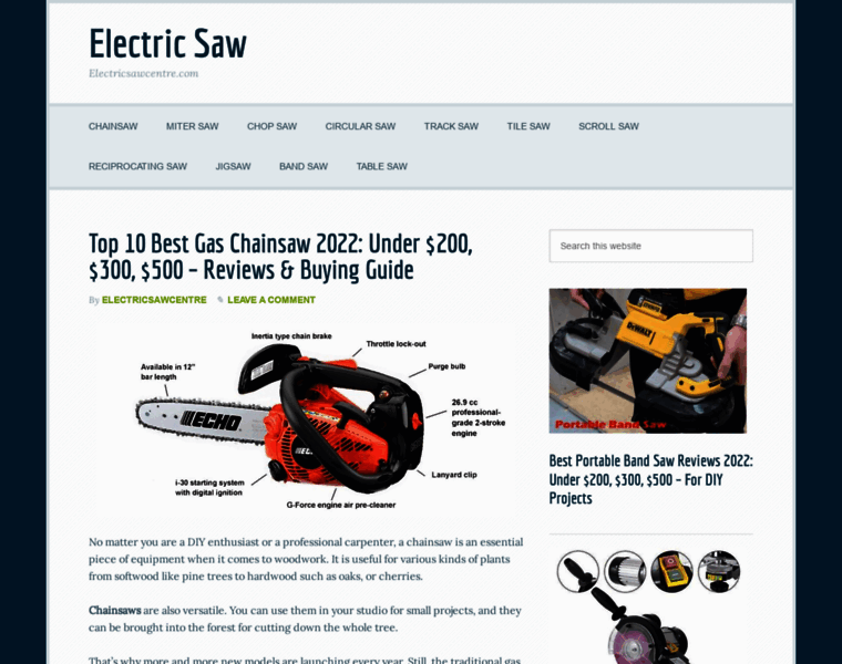 Electricsawcentre.com thumbnail