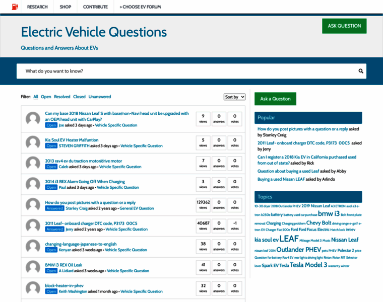 Electricvehiclequestions.com thumbnail