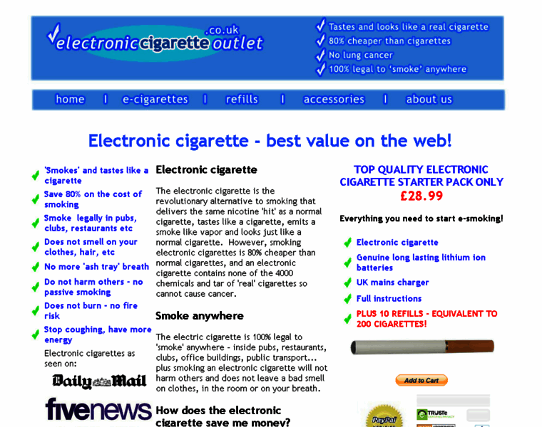 Electroniccigaretteoutlet.co.uk thumbnail