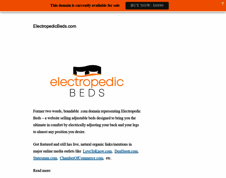 Electropedicbeds.com thumbnail