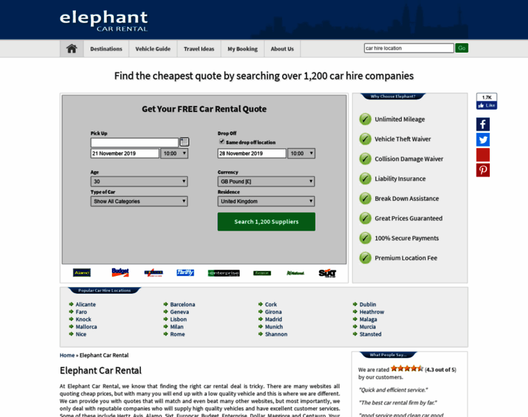 Elephantcarrental.com thumbnail