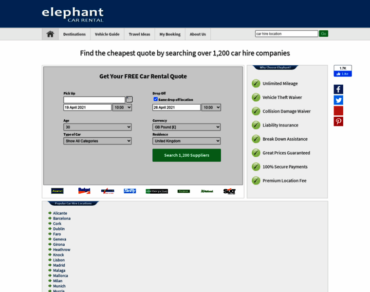 Elephantcarrental.net thumbnail