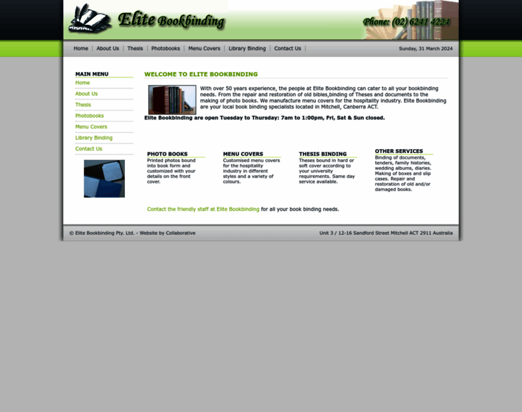 Elitebookbinding.com.au thumbnail