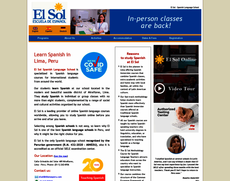 Elsol.idiomasperu.com thumbnail