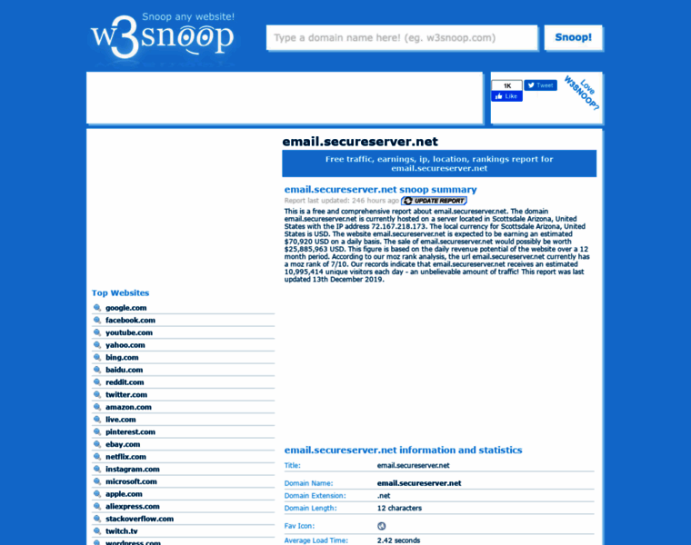 Email.secureserver.net.w3snoop.com thumbnail