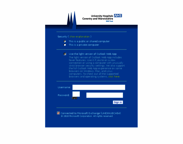 Email.uhcw.nhs.uk thumbnail