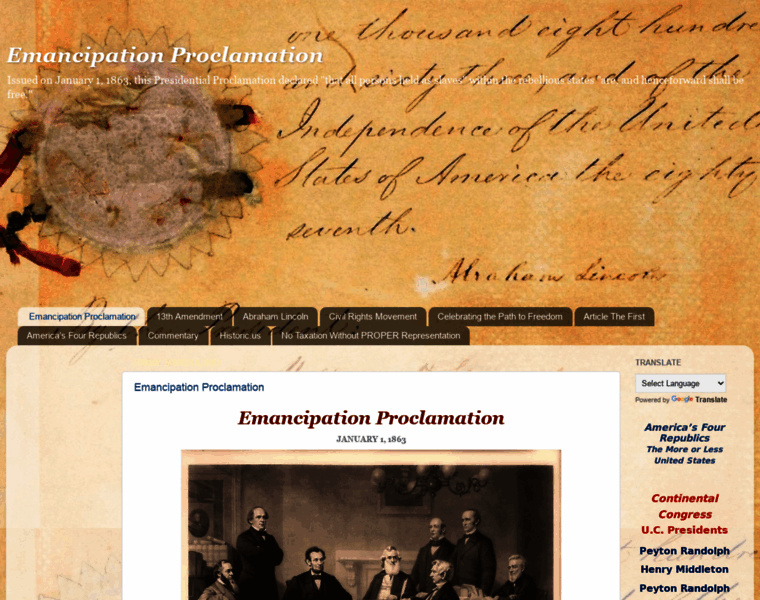 Emancipationproclamation.org thumbnail