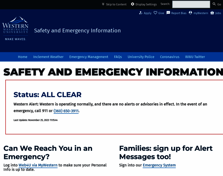 Emergency.wwu.edu thumbnail