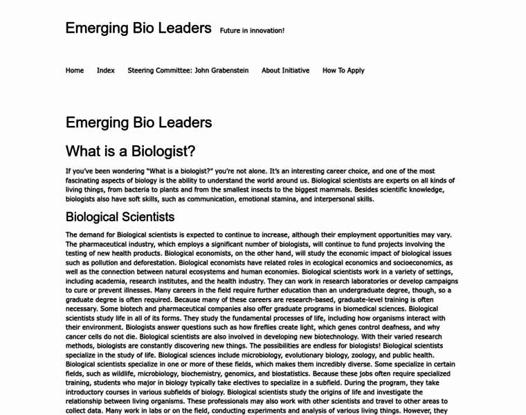Emergingbioleaders.org thumbnail