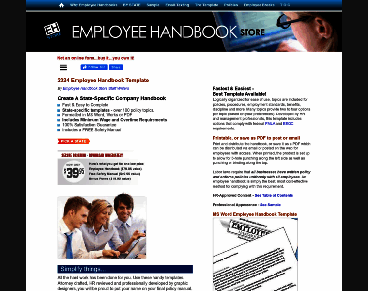 Employeehandbookstore.com thumbnail