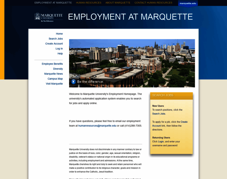 Employment.marquette.edu thumbnail