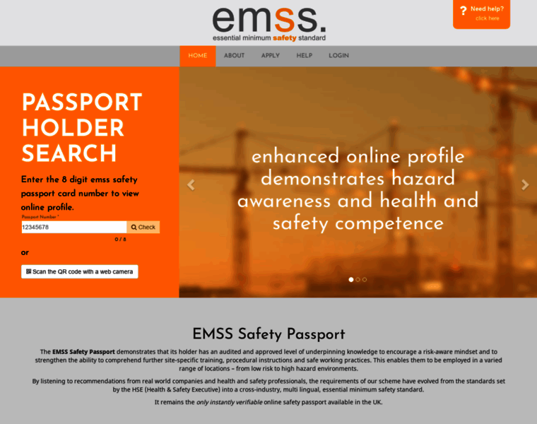 Emsssafetypassport.co.uk thumbnail