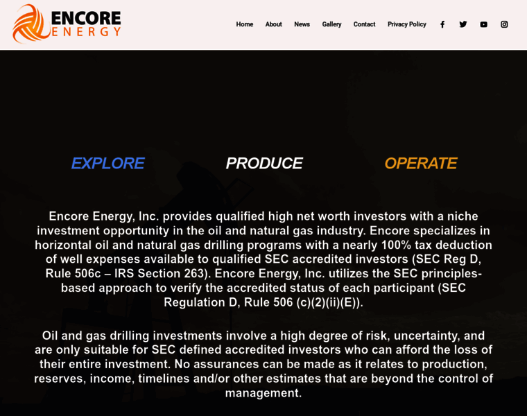 Encore-energy.com thumbnail