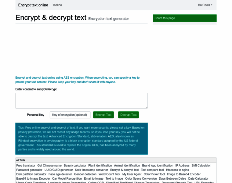 Encrypt.toolpie.com thumbnail