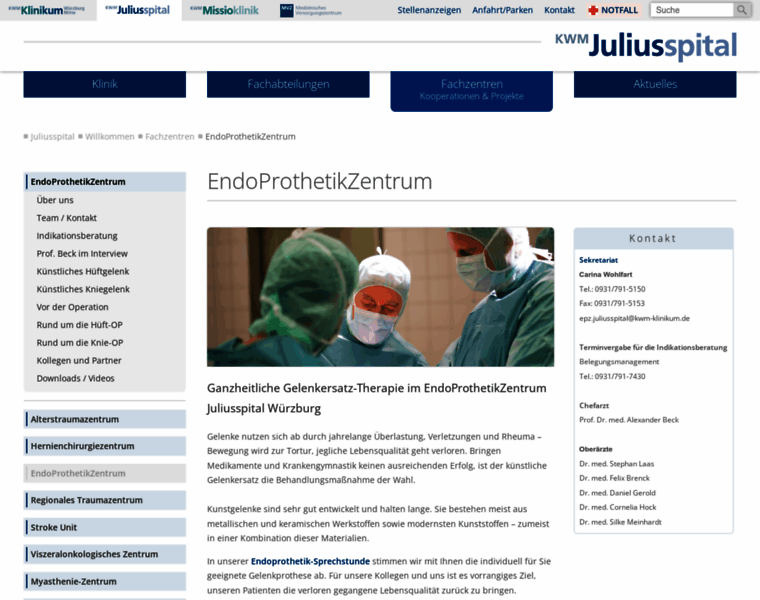 Endoprothetikzentrum-juliusspital.de thumbnail