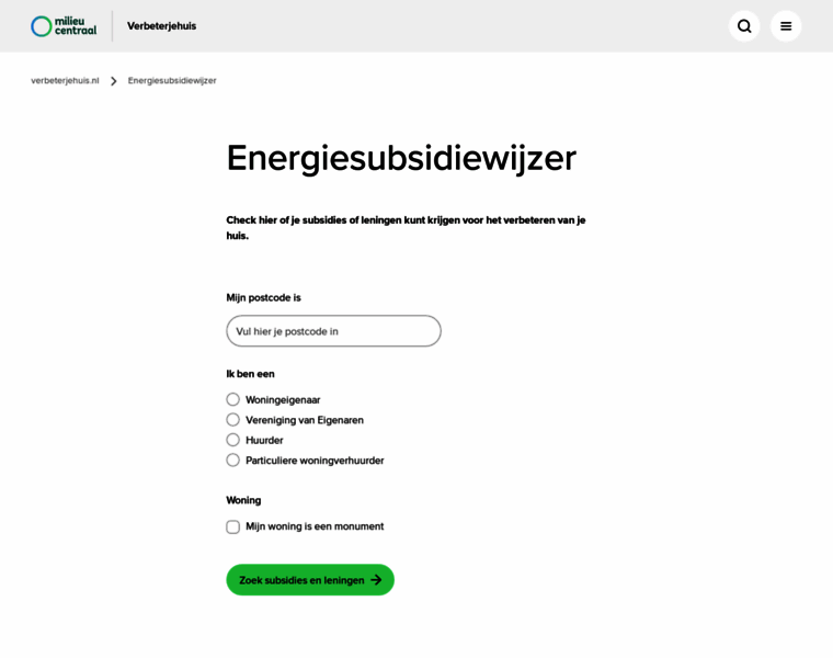 Energiesubsidiewijzer.nl thumbnail Energiesubsidiewijzer.nl thumbnail