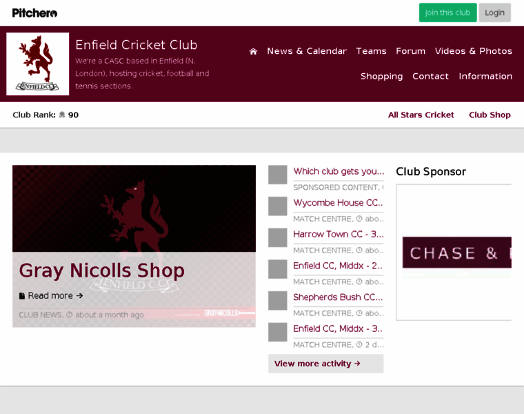 Enfieldcricketclub.com thumbnail