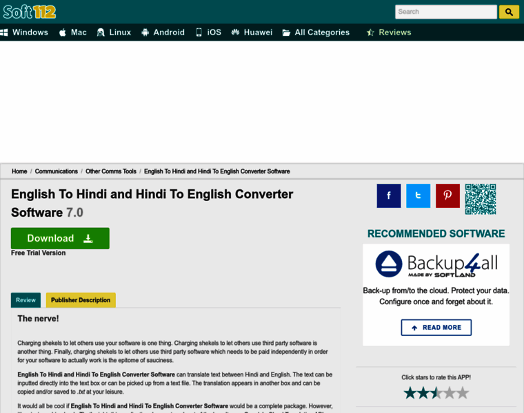 English-to-hindi-and-hindi-to-english-converter-software.soft112.com thumbnail