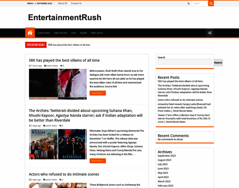 Entertainmentrush.com thumbnail