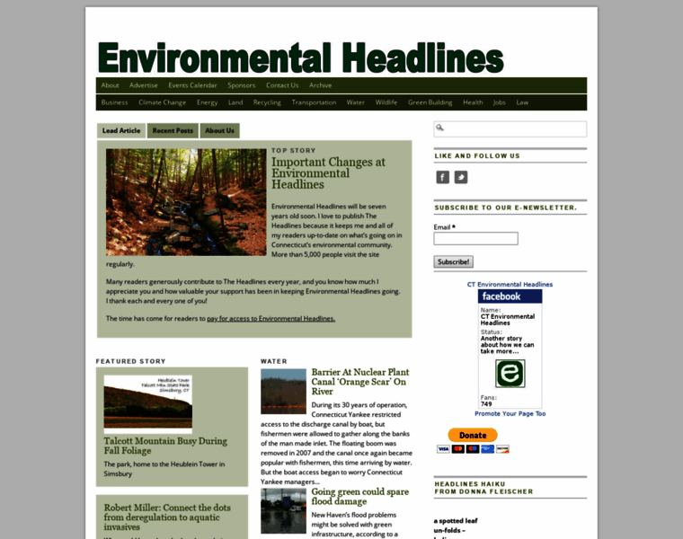 Environmentalheadlines.com thumbnail