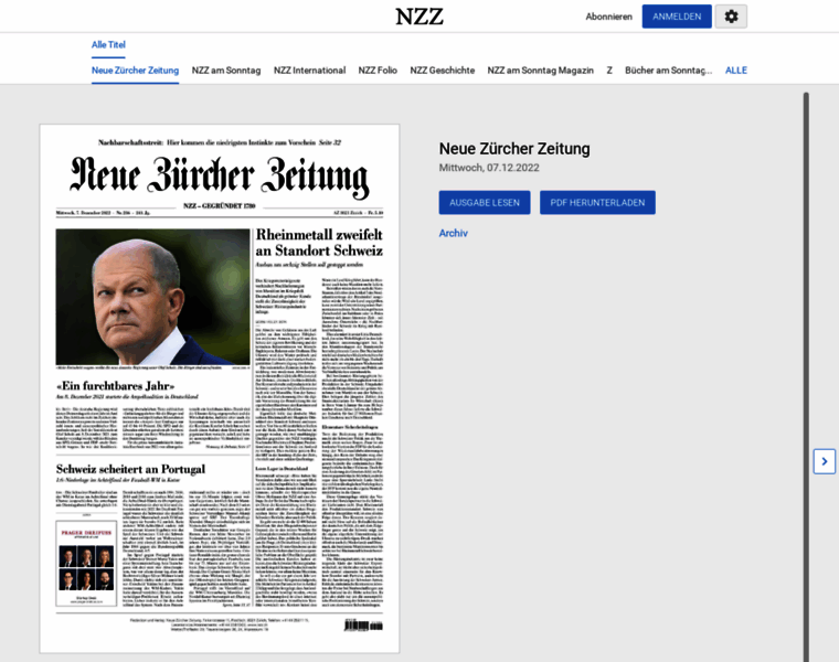 Epaper.nzz.ch thumbnail