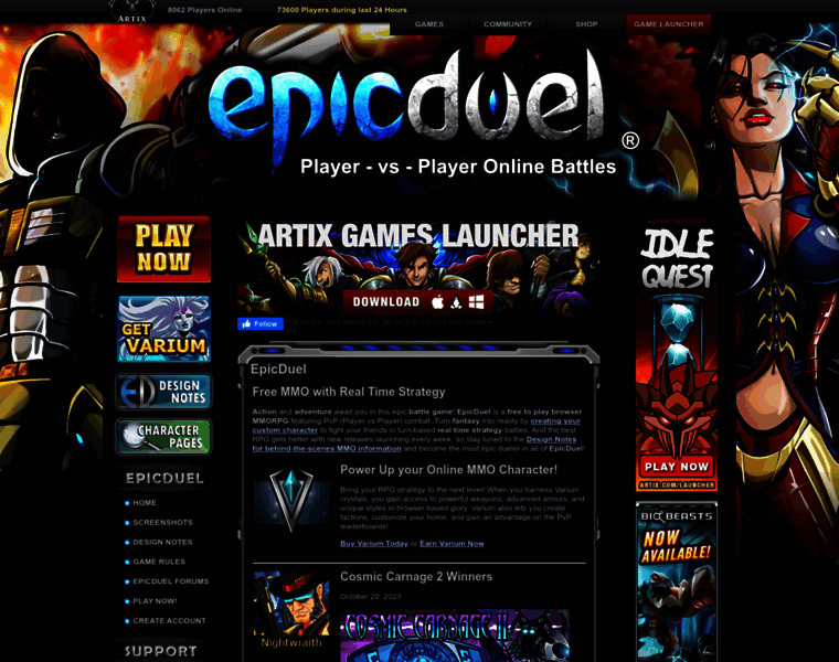 Epicduel.artix.com thumbnail