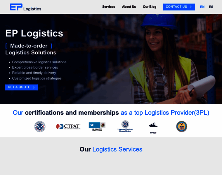 eplogistics.com at WI. Home | EP Logistics