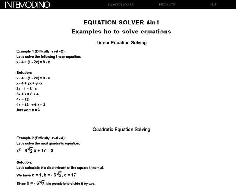 Equationsolver.intemodino.com thumbnail