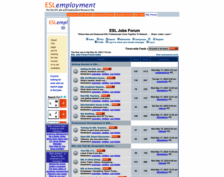Esl-jobs-forum.com thumbnail