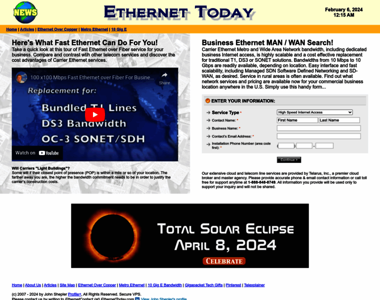 Ethernettoday.com thumbnail