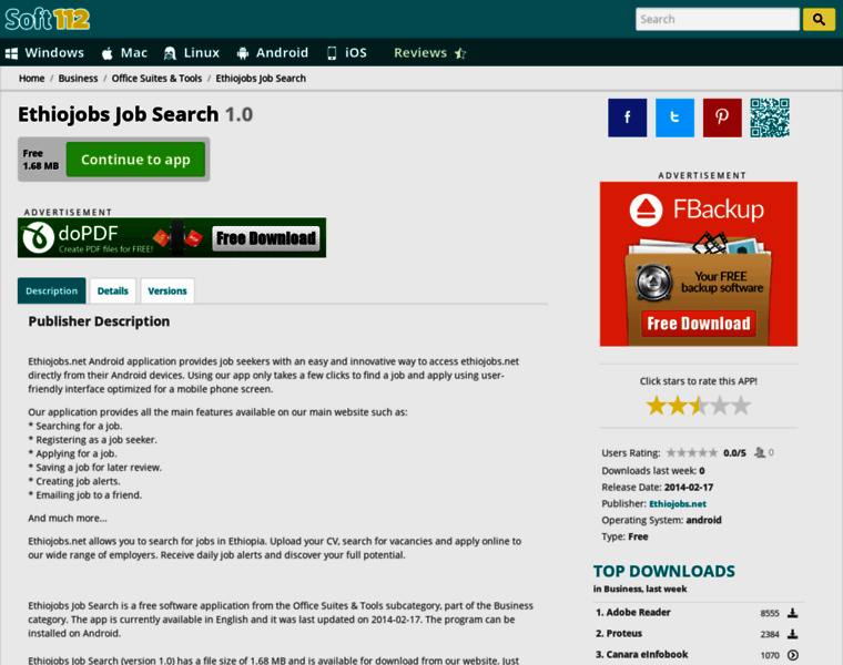 Ethiojobs-job-search.soft112.com thumbnail