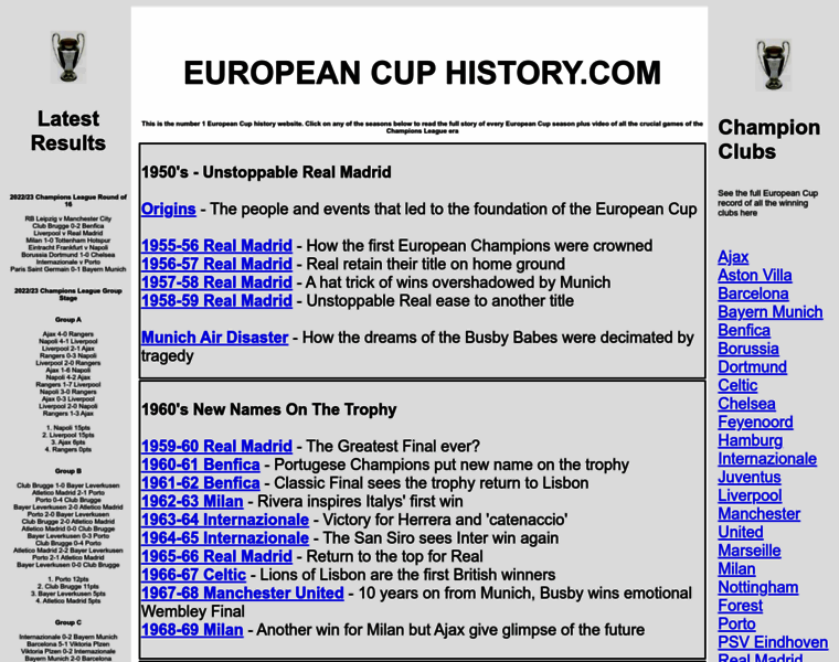 Europeancuphistory.com thumbnail