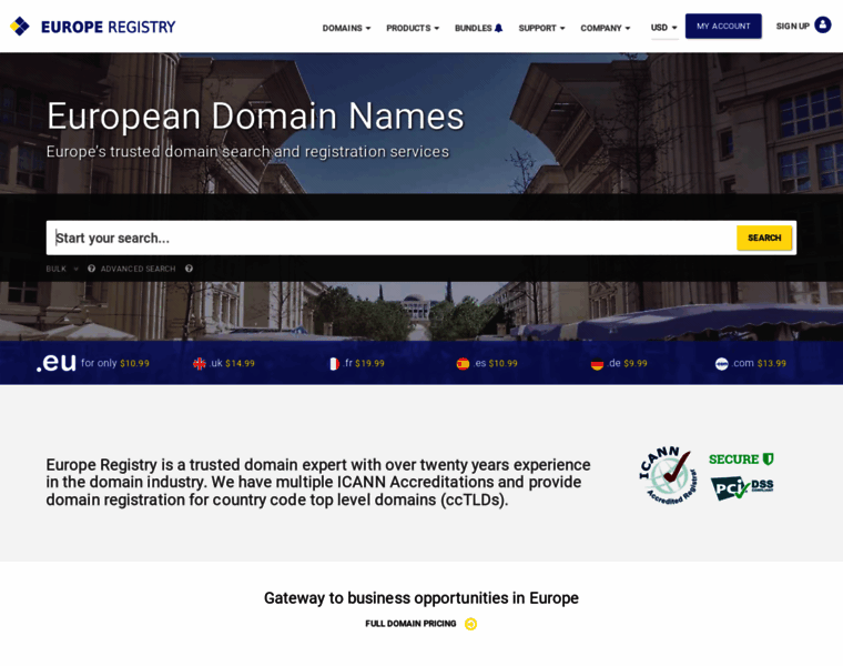 Europeregistry.com thumbnail