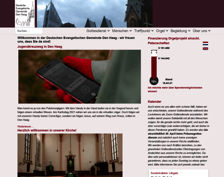 Evangelischekirche-denhaag.nl thumbnail
