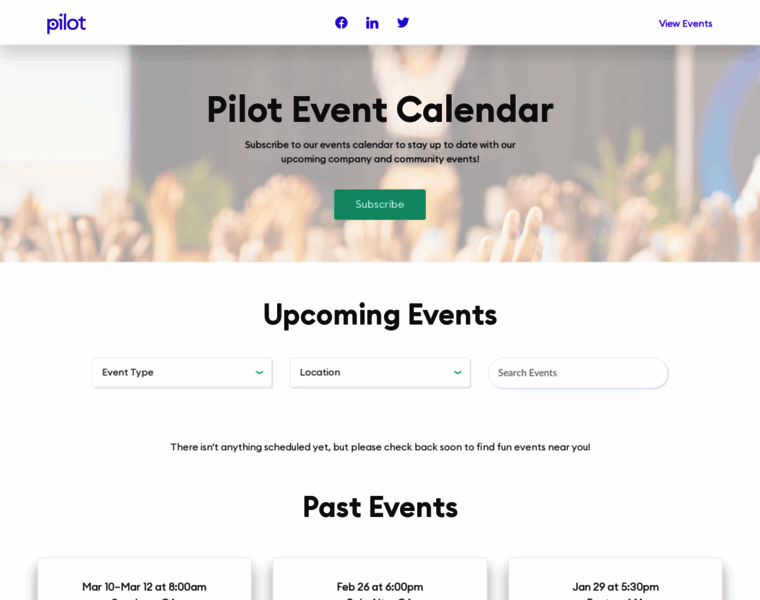 Events.pilot.com thumbnail