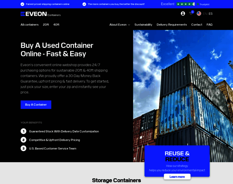 Eveoncontainers.com thumbnail
